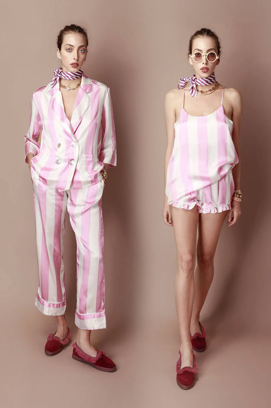 The Ultimate Silk Pajama Bundle Set: In Me I Trust Pajama set & Camisole set in pastel pink