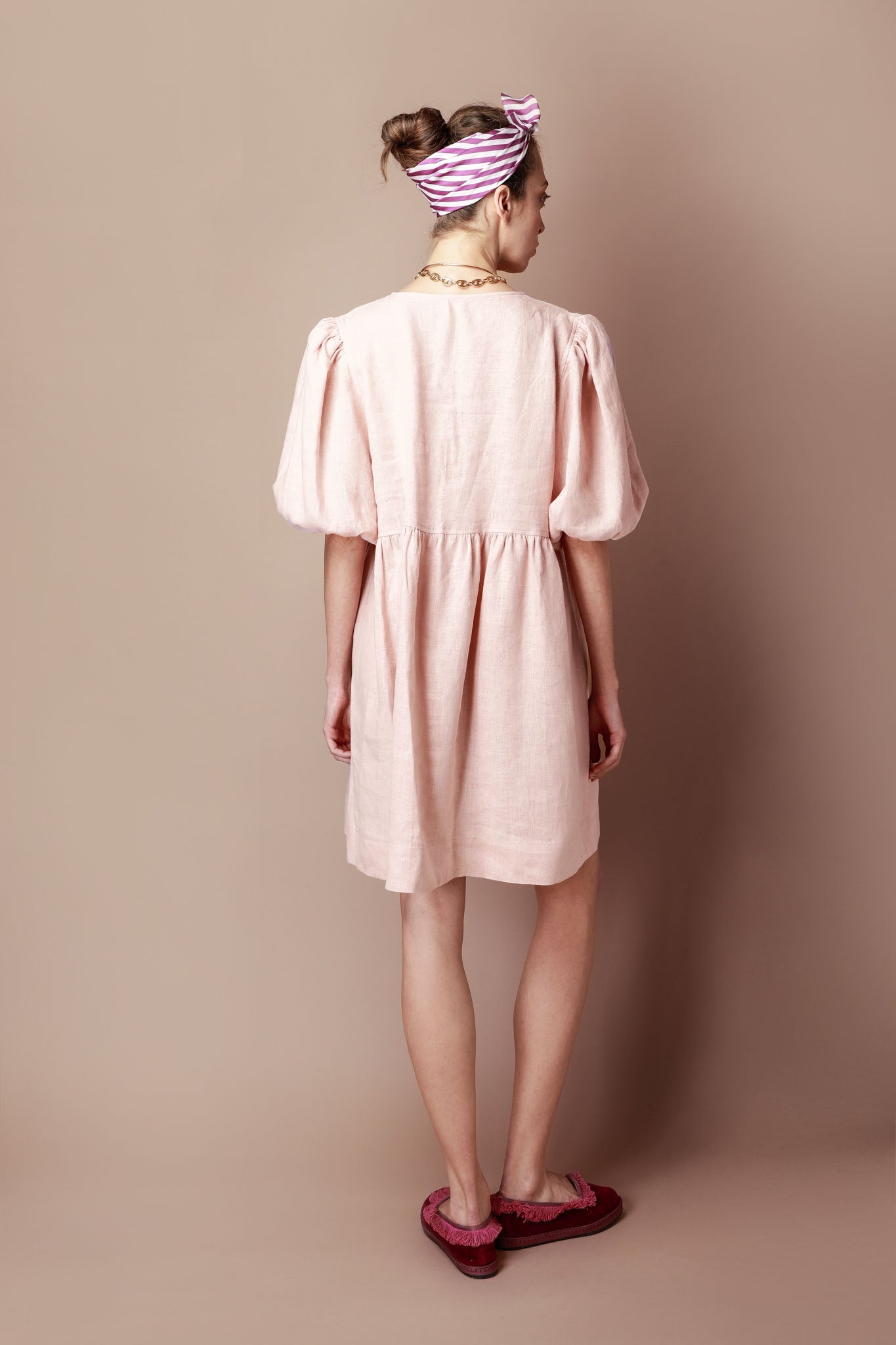 Pastel Pink Dress in Bio Linen from the Bella Collection