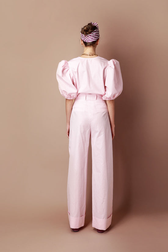 Long Pants in Pastel Pink Stripes from Bella Collection